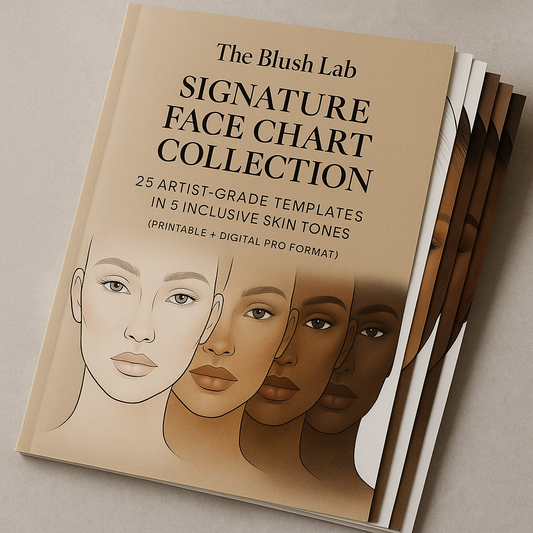 The Blush Lab Signature Face Chart Collection: 25 Artist-Grade Templates in 5 Inclusive Skin Tones (Printable + Digital Pro Format)