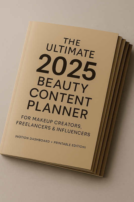 The Ultimate 2025 Beauty Content Planner for Makeup Creators, Freelancers & Influencers (Notion Dashboard + Printable Edition)