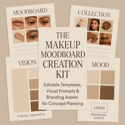 The Makeup Moodboard Creation Kit – Editable Templates, Visual Prompts & Branding Assets for Concept Planning